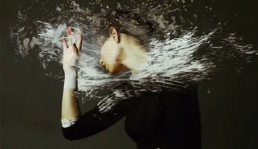 A wooman in strange white anomaly